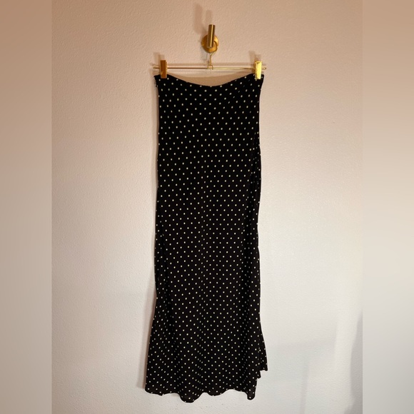 ROTATE Birger Christensen Camera Polka-Dot Maxi High Slit Skirt Size 2 - Picture 5 of 12